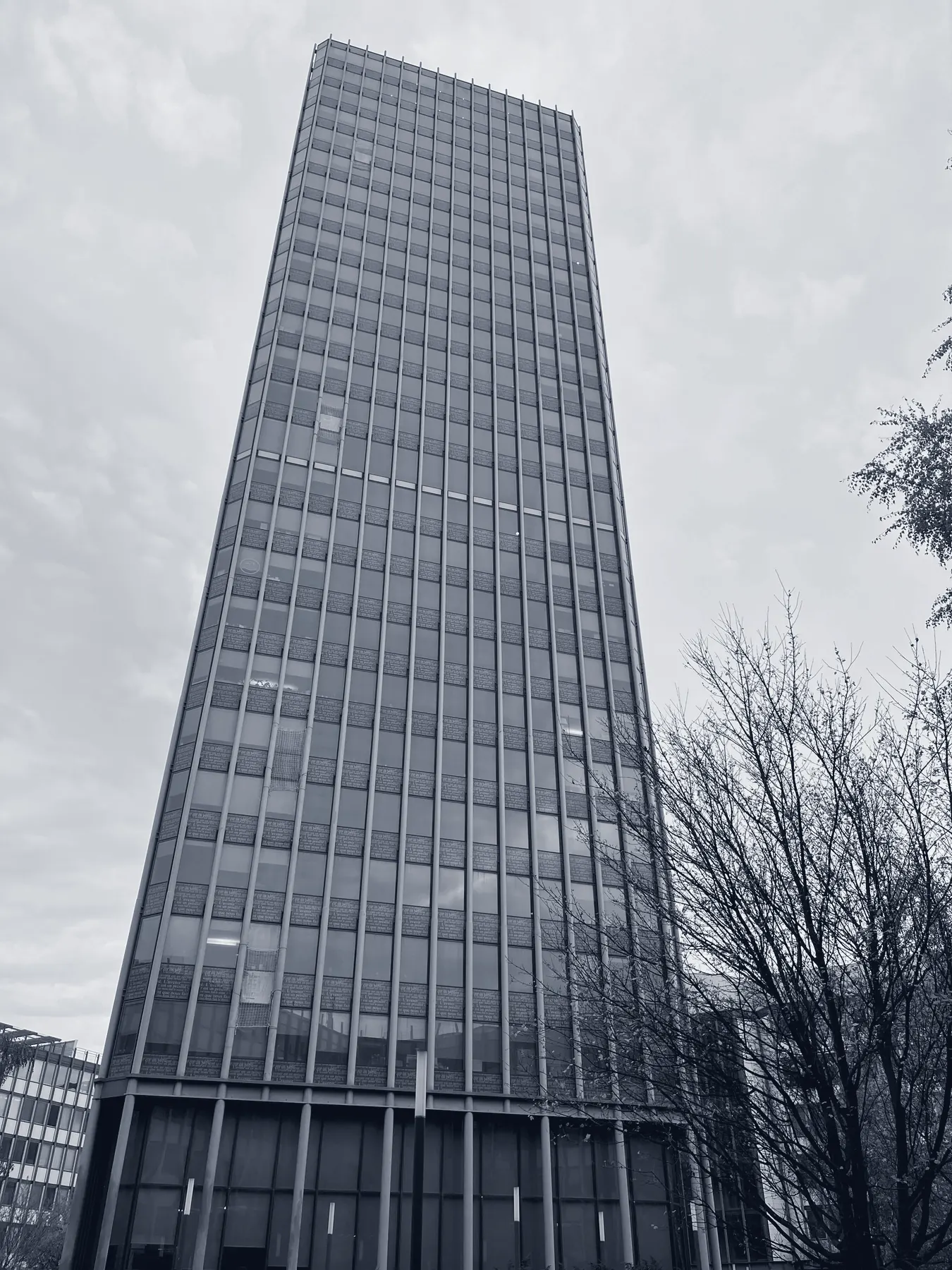 Office tower seen from below