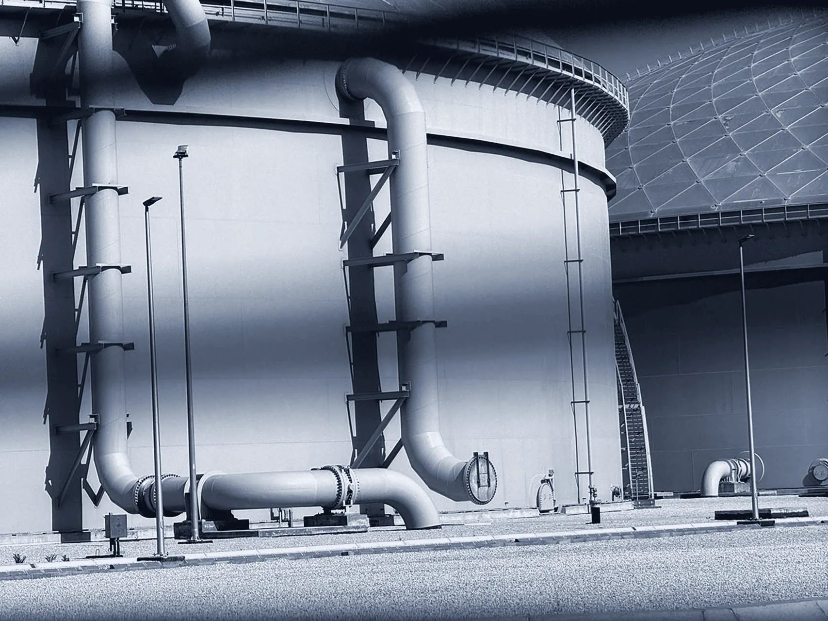 Storage tanks at an industrial site